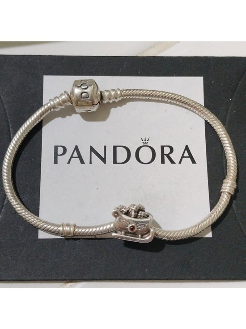 Pandora Sterling Silver 7.0" Starter Bracelet & Santa's Christmas Sleigh 790562G